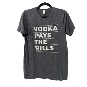 COCKTAIL KINGDOM Vodka Pays The Bills Gray Tee Bartender T-Shirt Sz Small